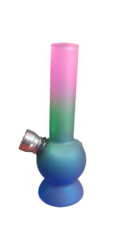 Mini bong de vidro verde e roxo