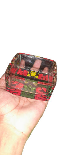Cinzeiro de vidro quadrado alto bob marley