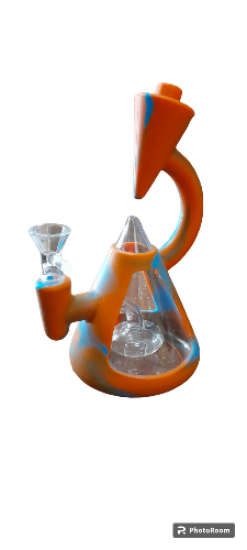 Bong de silicone com vidro microscópio