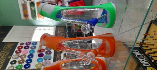 Bong de vidro e silicone 23 cm