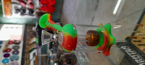 Bong de silicone e vidro mini 12cm