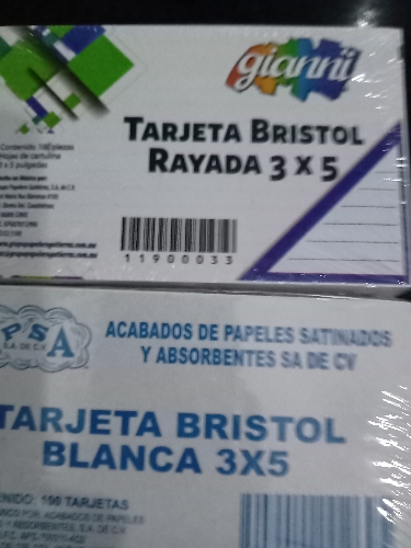 Fichas bibiograficas blancas y de raya