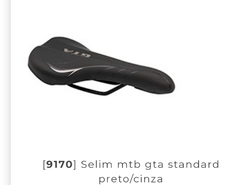 [10693JU] Selim mtb s/carrinho pto/cinza gta