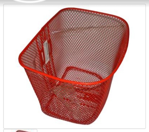 Cesta 26 oval.aço c/haste  vermelha