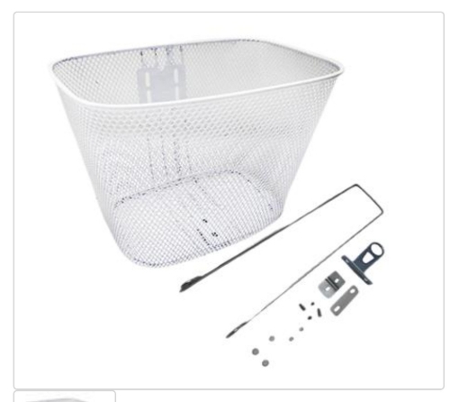Cesta 26 oval.aço c/haste branca