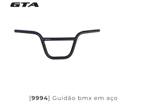 Guidão aço BMX cross pto GTA