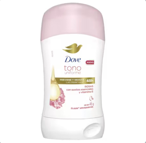 Dove Tono Uniforme Rosas con Aceites Esenciales En Barra 45g