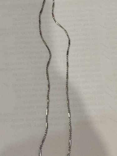 CADENA EN ACERO UN SOLO TONO PALITOS CON ESFERAS INTERCALADAS PLATEADA  CSA000111