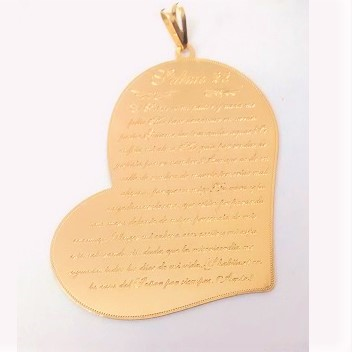 DIJE EN LAMINADO ORACIÓN SALMO 23 EN  CORAZON /L DLD001215