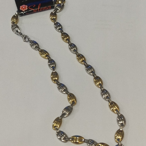 CADENA EN ACERO GUCCI 2 TONOS CON RAYAS VERTICALES  CSA00092