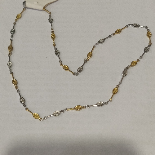 CADENA EN ACERO2 TONOS CON ESLABONES FIGURA RAQUETAS 3MM CSA00041