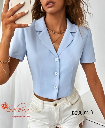 BLUSA TIPO CAMISA MANGA CORTA BCD00113
