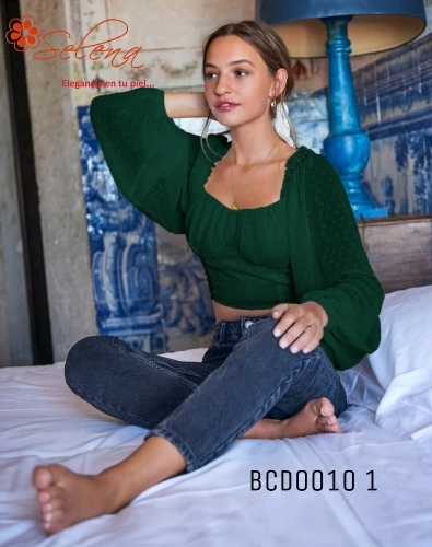 BLUSA MANGA LARGA ESCOTE CUADRADO BCD00101