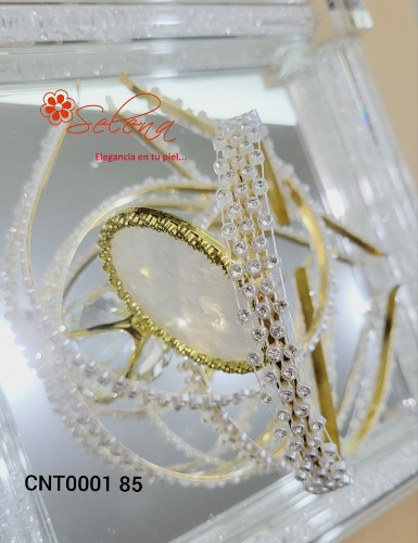 CINTILLOS METALICOS/CIRCONES MALLA BLANCA 3 FILAS CNT000185