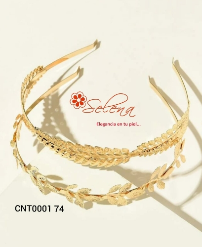 CINTILLO METAL/HOJAS/STRASS/PERLAS CNT000174