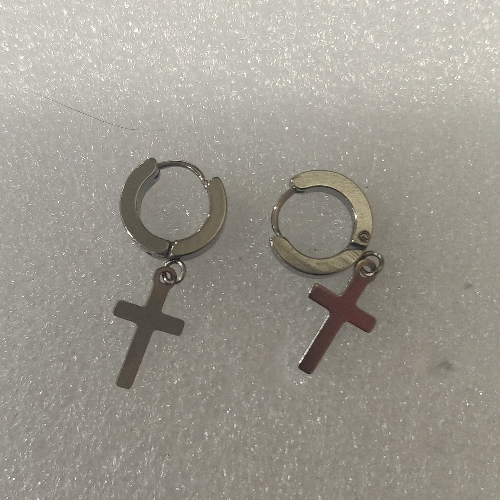 ARGOLLAS EN ACERO/ PLATE/ DIJE CRUCIFIJO LINEAS RECTAS ARA00016