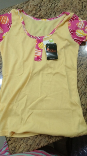 BLUSA DE PIJAMA AMARILLO  SENCILLA  BCD00081