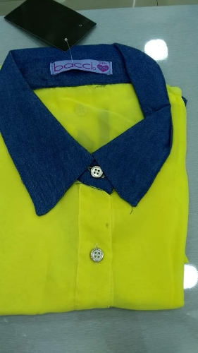 BLUSAS DE CHIFÓN CON CUELLO JEANS AMARILLO BCD00015