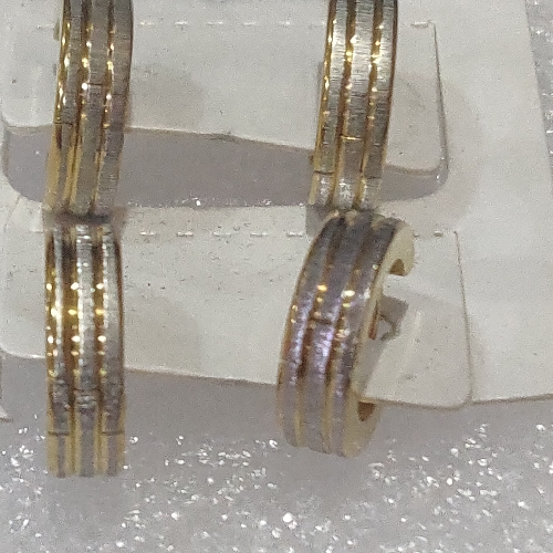 ARGOLLA EN ACERO HOGGY 2 TONOS 3 CANALES 10X3 MM