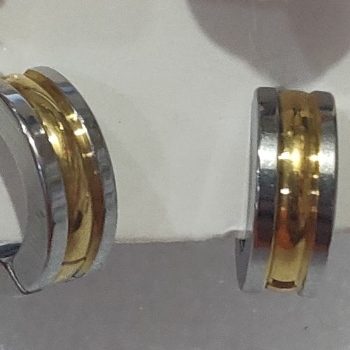 ARGOLLA EN ACERO HOGGY 2 TONOS 2 CANALES 9X3MM