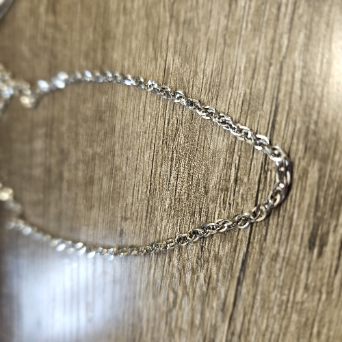 CADENA DE ACERO TEJIDO AROS ENTRE CRUZADOS DIAMANTADOS 1MM CSA000117