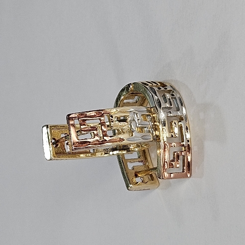 ARGOLLAS EN LAMINADO CARTIER DETALLE DE HUECO GEOMETRICO 1X4$ 2X6$