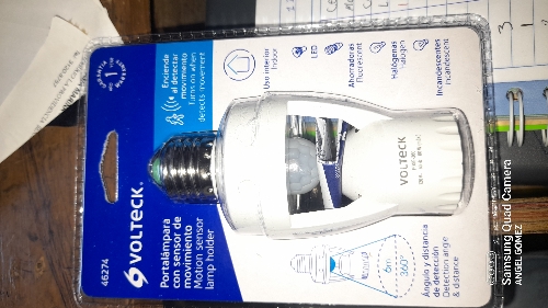 Porta lámpara con sensor de movimiento