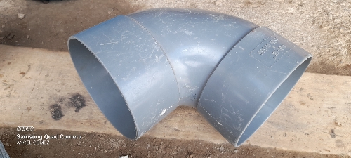 Codo liso pvc de 6" 90° PD gris