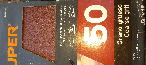 Lija de esmeril roja grano 50 TRUPER