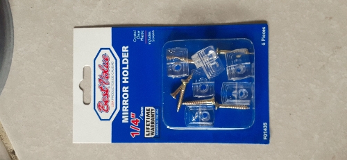 Gancho BEST VALUE 1/4" P/ Espejo 6 PZS C/Tornillos