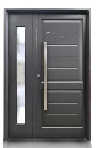 Puerta inyectada hoja y media negra 1,30x2.06