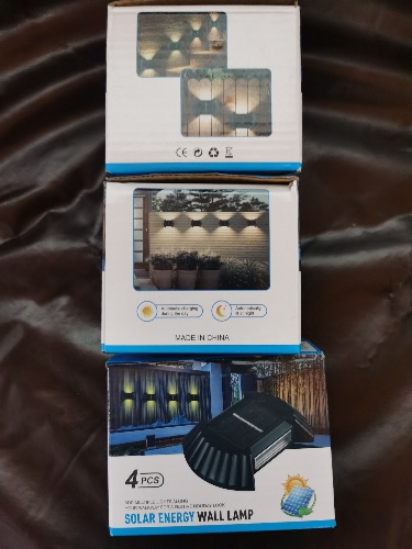Luz led solar aplique muralla colores