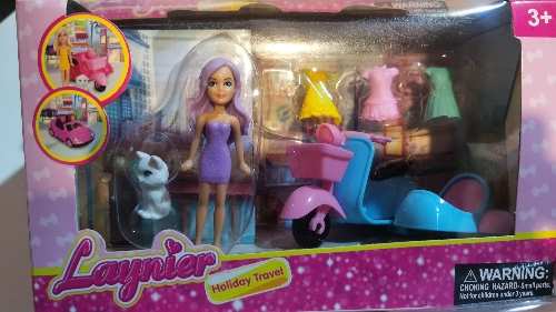 barbie con moto y mascota accesorios