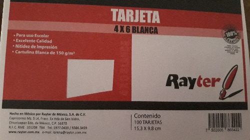 FICHA Tarjeta 4x 6 ficha bibliografica