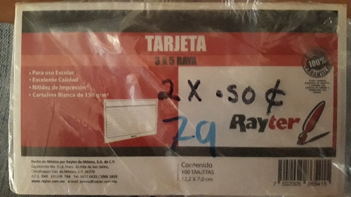 Ficha bobliografica 3x5 rayada