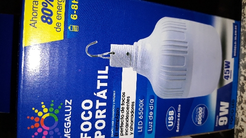 Foco recargable portatil