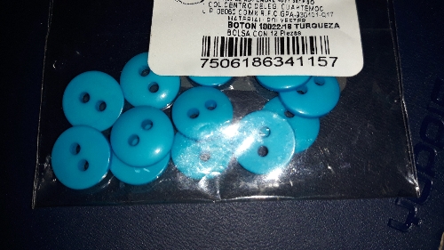Boton azul turqueza