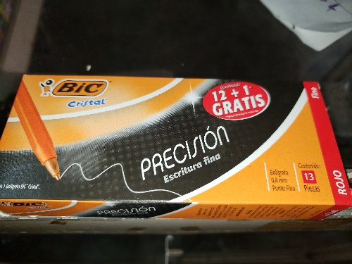Boligrafo rojo bic punto fino