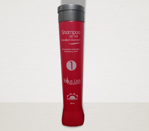 Shampoo con aceite de argán, pantenol y áloe sin sal Tallus Liss