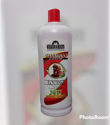 Shampoo Equino extracto cola de caballo. Evita la caída del cabello. 1 lt. Styles XXI