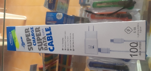 CARGADOR SAFE CHARGER CAJA AZUL CAJA LARGA SAMSUNG
