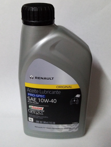 ACEITE RENAULT CASTROL 10W40 CUARTO LT