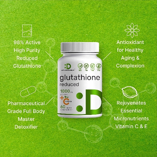 Glutathione 1000mg + Vitamina C 500mg Frasco de 60 Tabletas