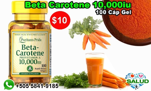 Beta Caronete 10,000iu Frasco de 100 Cápsulas