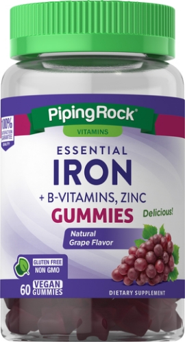 Iron Hierro + B + Zinc - 60 Gummies / PipingRock