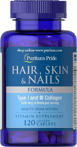 Hair Skin and Nail + Colágeno + Biotin + Multivitaminas Frasco de 120 Tabletas