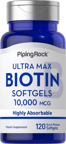 Biotin 10,000mcg Frasco de 120 Cápsulas / PipingRock