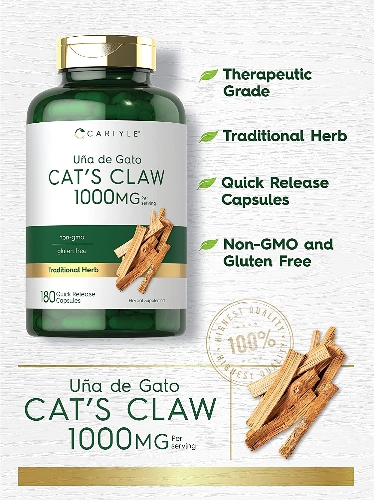 Uña de Gato Cats Claw 1000mg Frasco de 180 Cápsulas