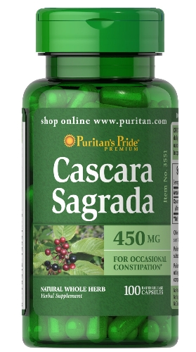 Cáscara Sagrada 450mg 100 Cápsulas Puritan's Pride