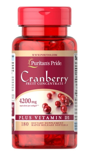 Cranberry 4200mg + Vitamina D3 1000iu Frasco de 100 Soft Gel